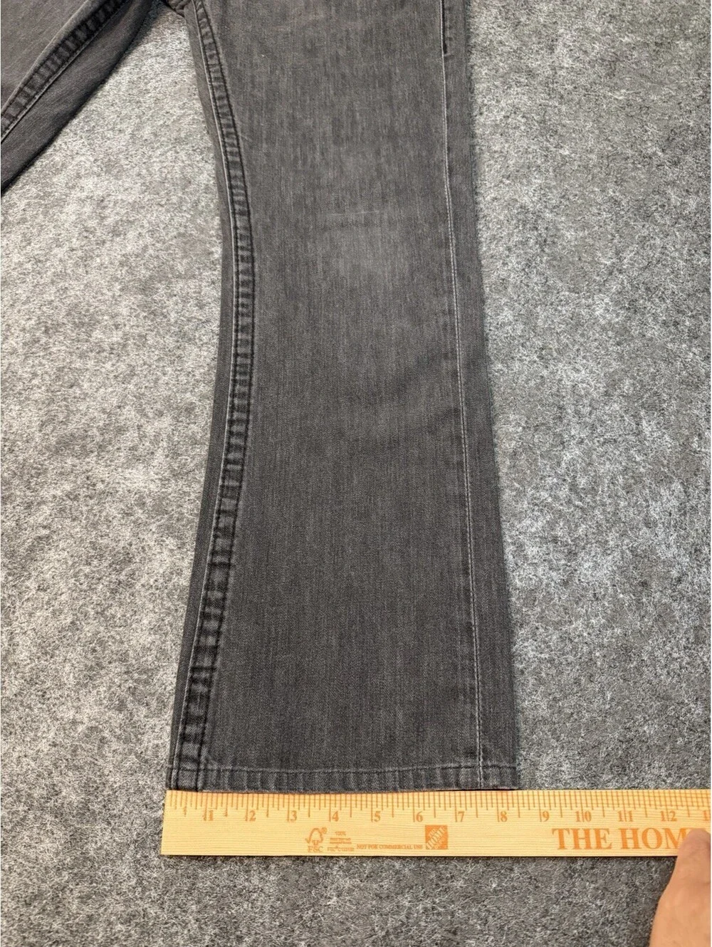 True Religion Billy Straight Leg Jeans Mens 32x28 Gray Black Made In USA Flap